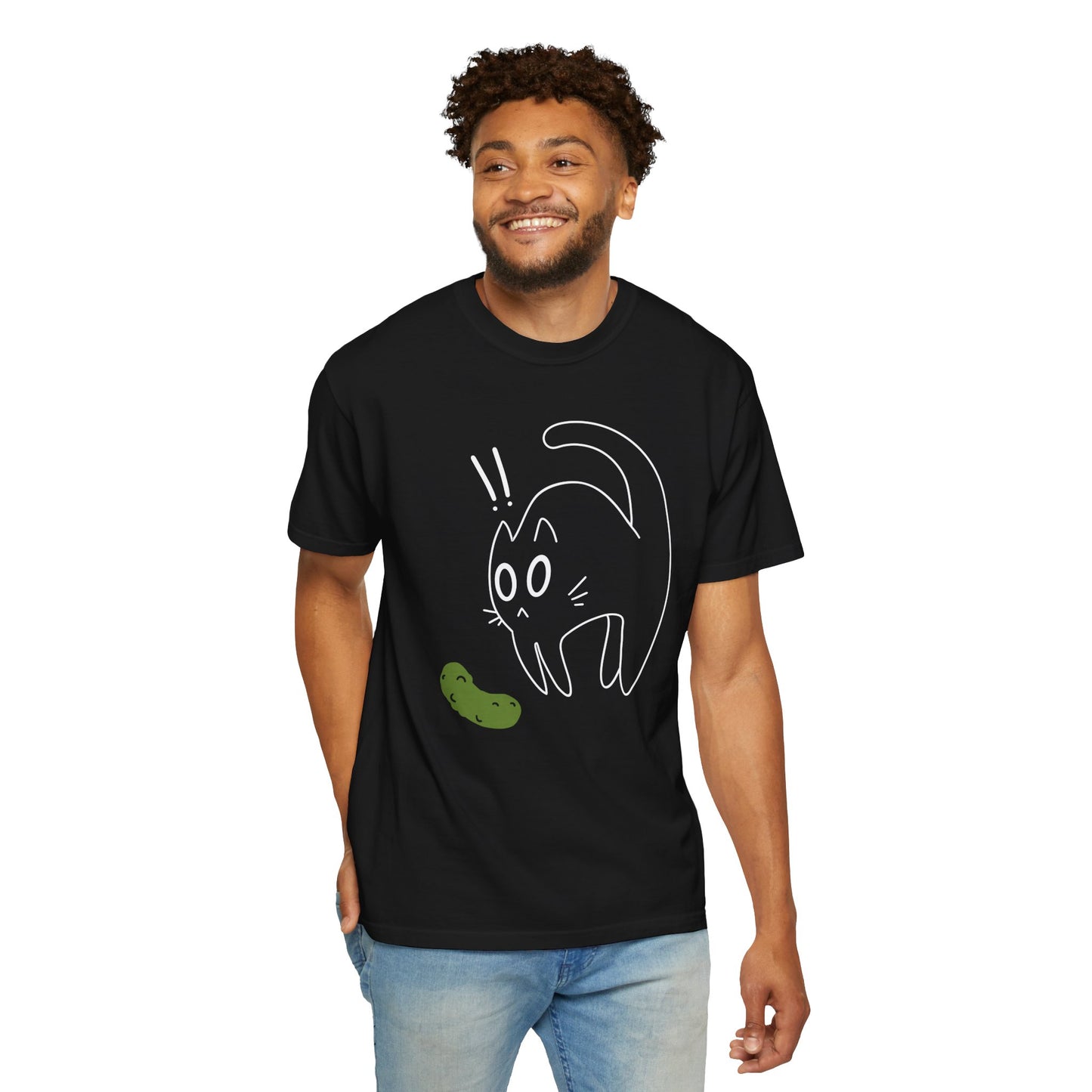 Spooky Pickle - Cucumber Jumpscare Cat T-Shirt