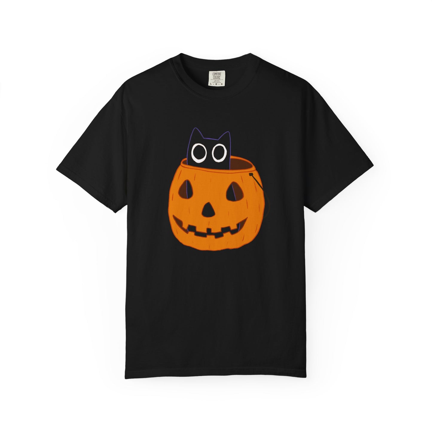 Midnight in the Pumpkin Patch - Black Cat T-Shirt
