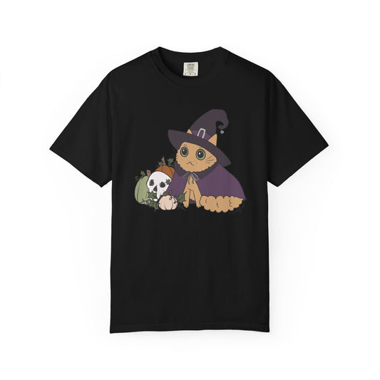 Magical Autumn Pumpkin Patch Witch Cat T-Shirt
