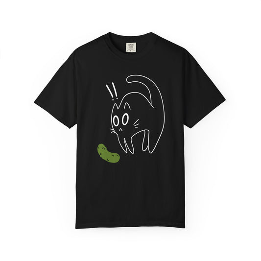 Spooky Pickle - Cucumber Jumpscare Cat T-Shirt