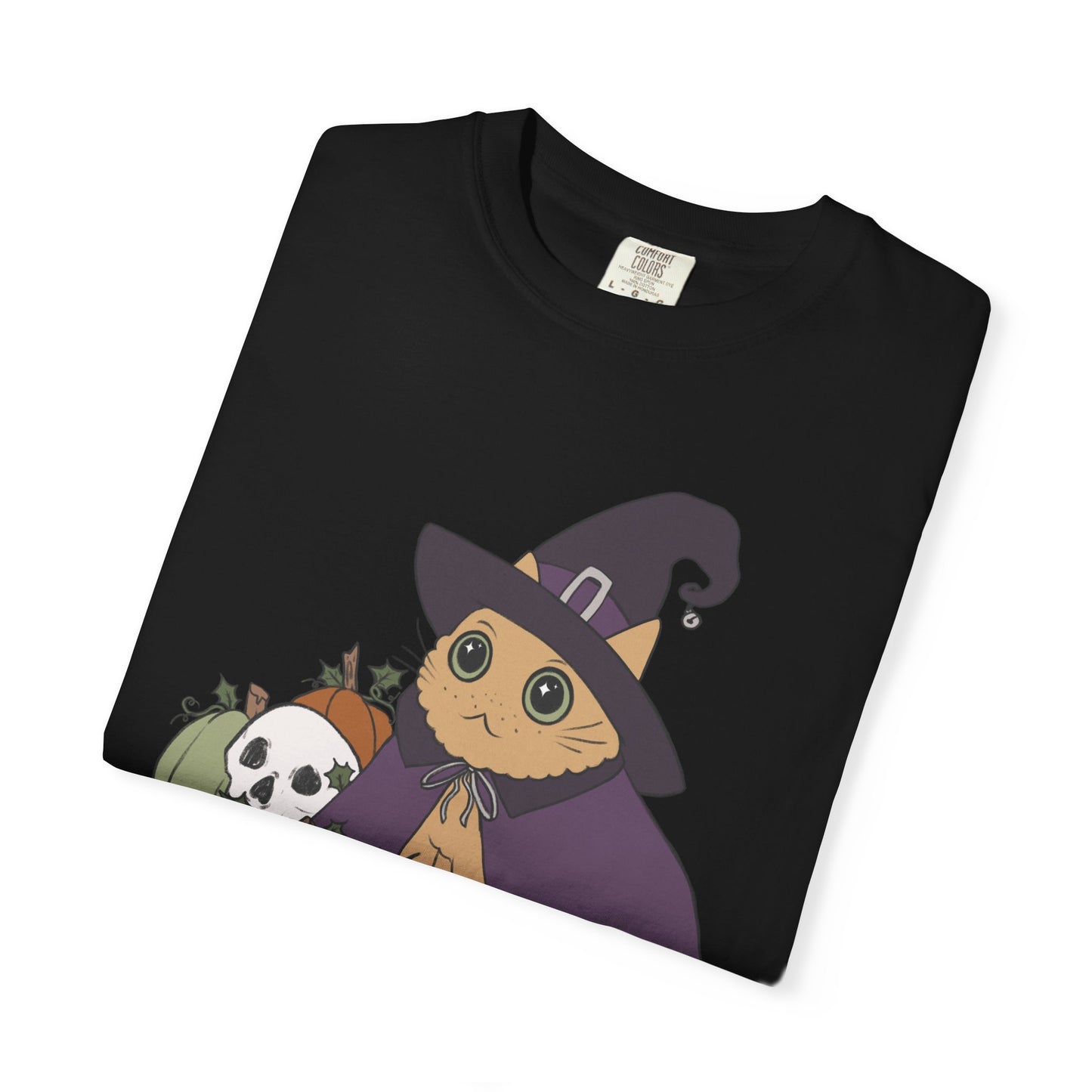 Magical Autumn Pumpkin Patch Witch Cat T-Shirt