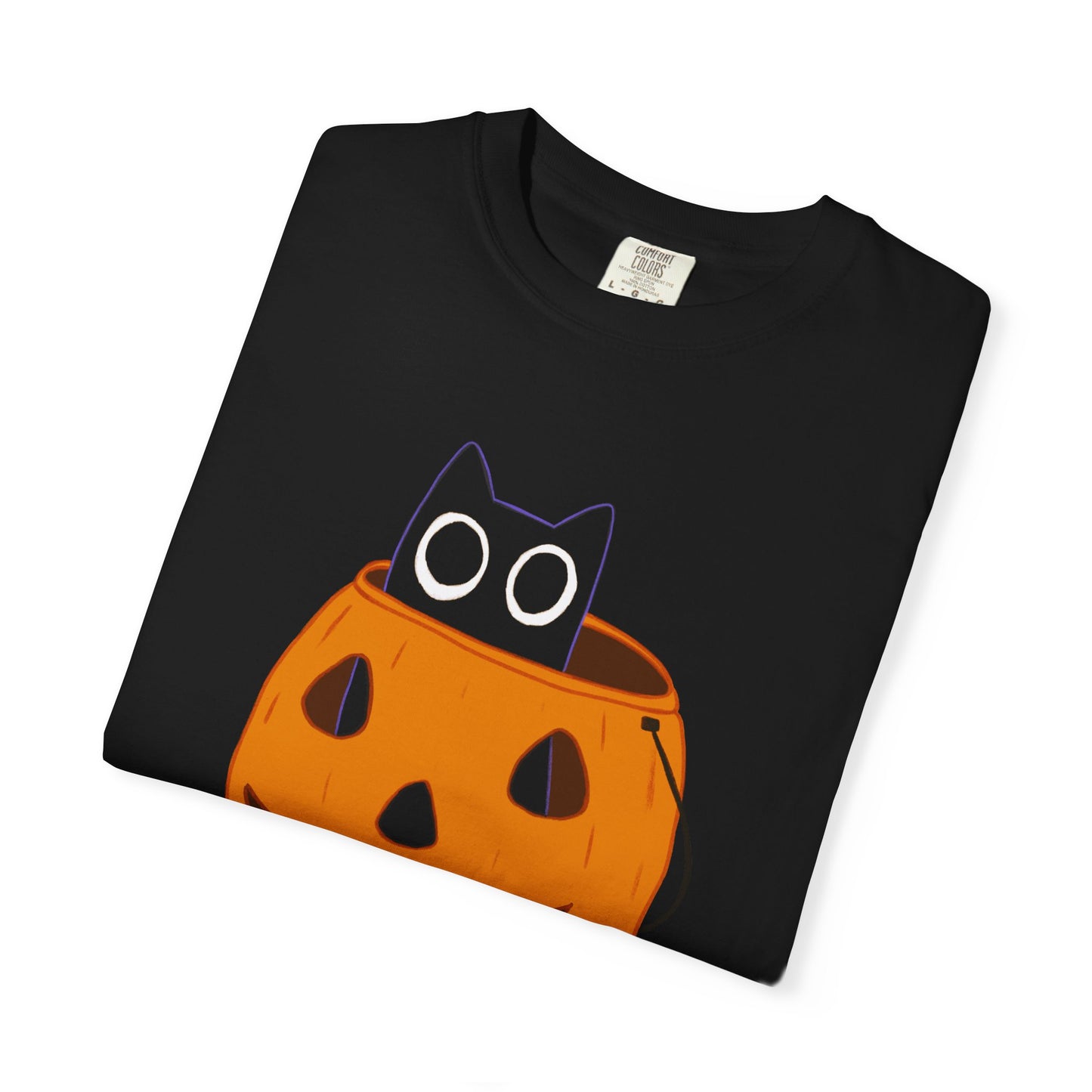 Midnight in the Pumpkin Patch - Black Cat T-Shirt