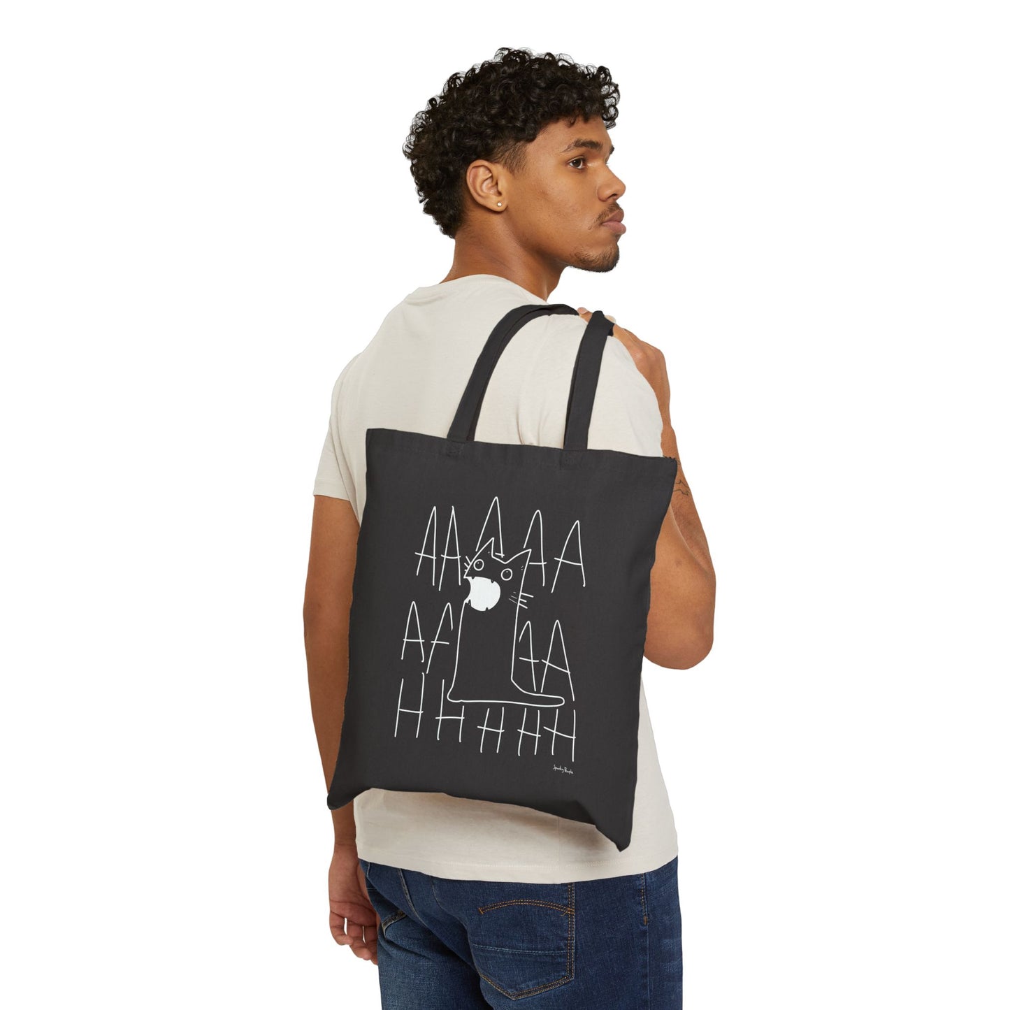 AAAAAHHHH Cat Cotton Canvas Tote Bag