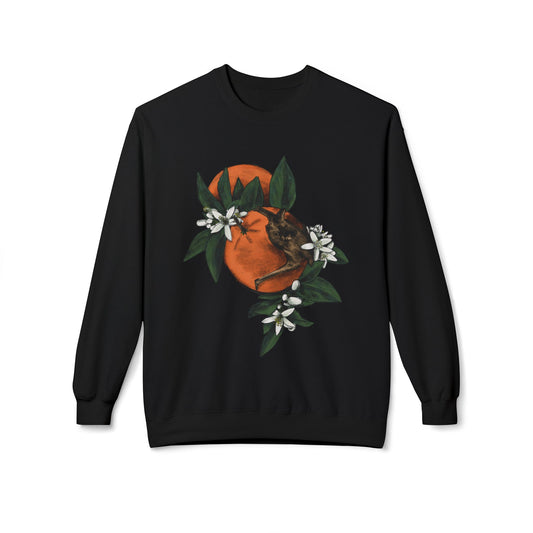 Florida Bonneted Bat and Orange Blossom Botanical Cozy Crewneck