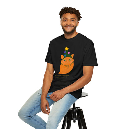 Orange Cat Christmas T-Shirt