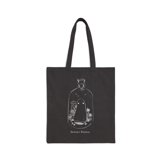 Ghost in a Jar Floral Cotton Canvas Tote Bag