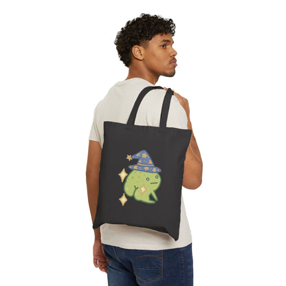 Wizard Frog Cotton Canvas Tote Bag
