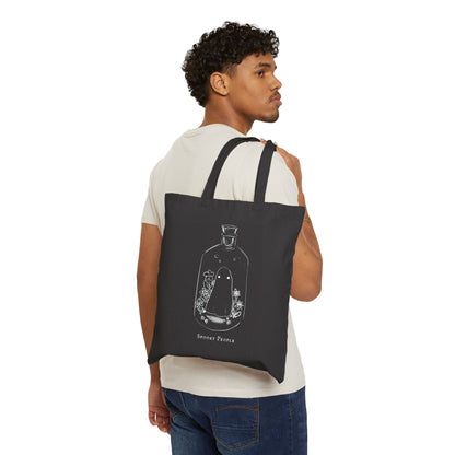 Ghost in a Jar Floral Cotton Canvas Tote Bag